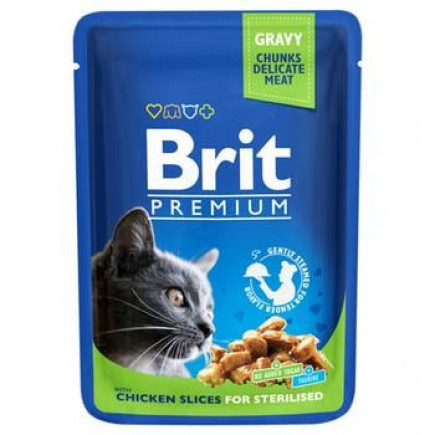BRIT PREMIUM для стерилізованих котів з куркою, 85г