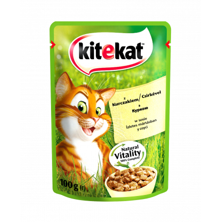  UA KITEKAT™.З куркоюв соусі. Повнораціонний консервований корм для дорослих котів.