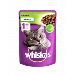 З ягням в желе WHISKAS® Повнораціонний консервований корм для дорослих котів.