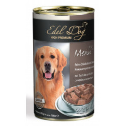 Консерва EDEL DOG ніжні шматочки в соусі для собак з індичкою та печінкою, 1,2кг