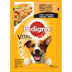 UA PEDIGREE®. З куркою та овочами в соусі. Повнораціонний консервований корм для дорослих собак.